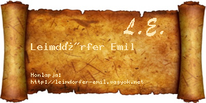 Leimdörfer Emil névjegykártya